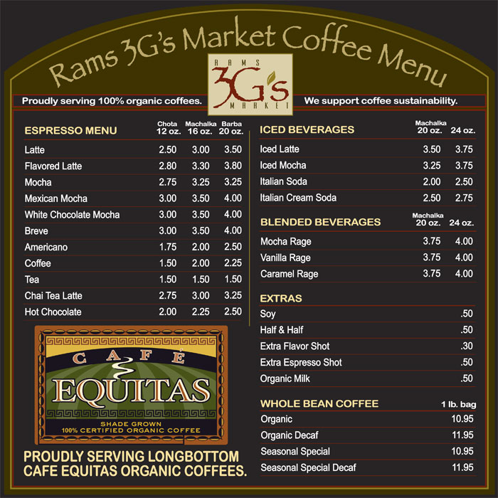 3G's Market Drink Menu